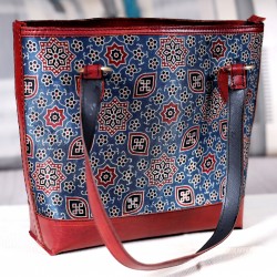 HAND EMBROIDERED LEATHER HUT BAG