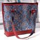 HAND EMBROIDERED LEATHER HUT BAG