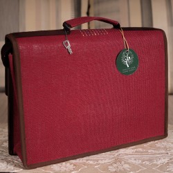 HAND EMBROIDERED LEATHER HUT BAG
