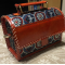 HAND EMBROIDERED LEATHER HUT BAG