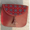 HAND EMBROIDERED LEATHER HUT BAG